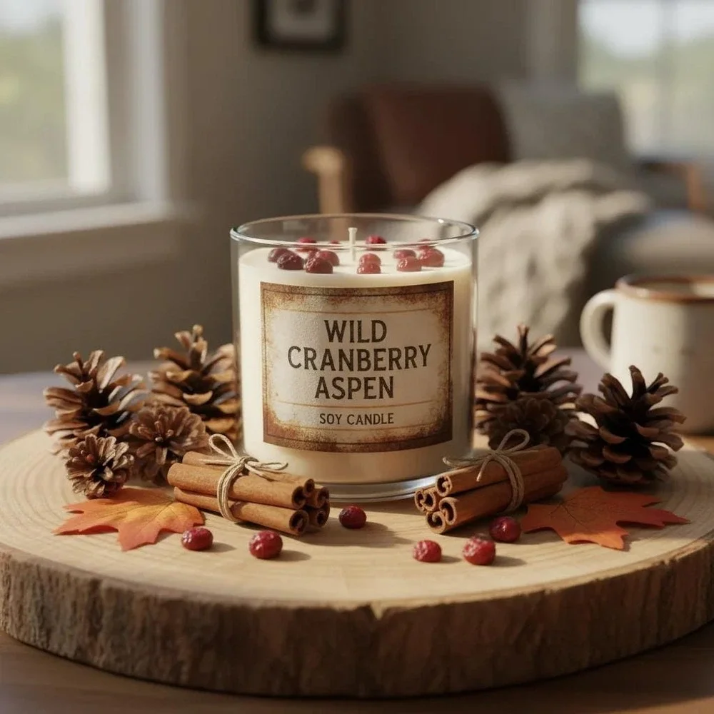 Wild cranberry aspen‎ soy candle